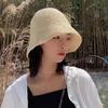 Summer Hat Versatile Solid Color Short Basin Knitted Straw Hat Fashion