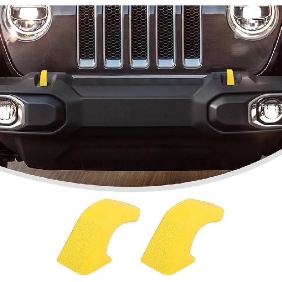 Lkip Tow Hook Covers for Jeep Wrangler 4XE JL JK & Gladiator JT (2007-2025) - Rubber Sleeve Protectors for Front Bumper, Exterior Accessories(Black)