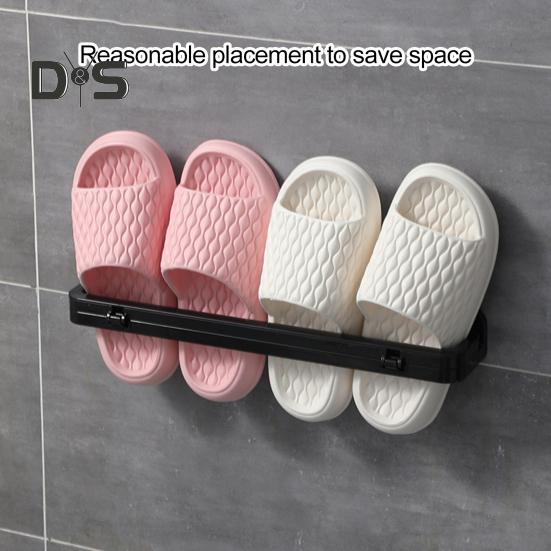 Подставка для тапочек настенный органайзер складная конструкция простая установка ванная комната многоцелевой держатель для хранения тапочек