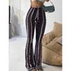 Spring Autumn Elastic Waist Fashion Printing Flare Pants Women Casual All-match Slimy Oga Trousers