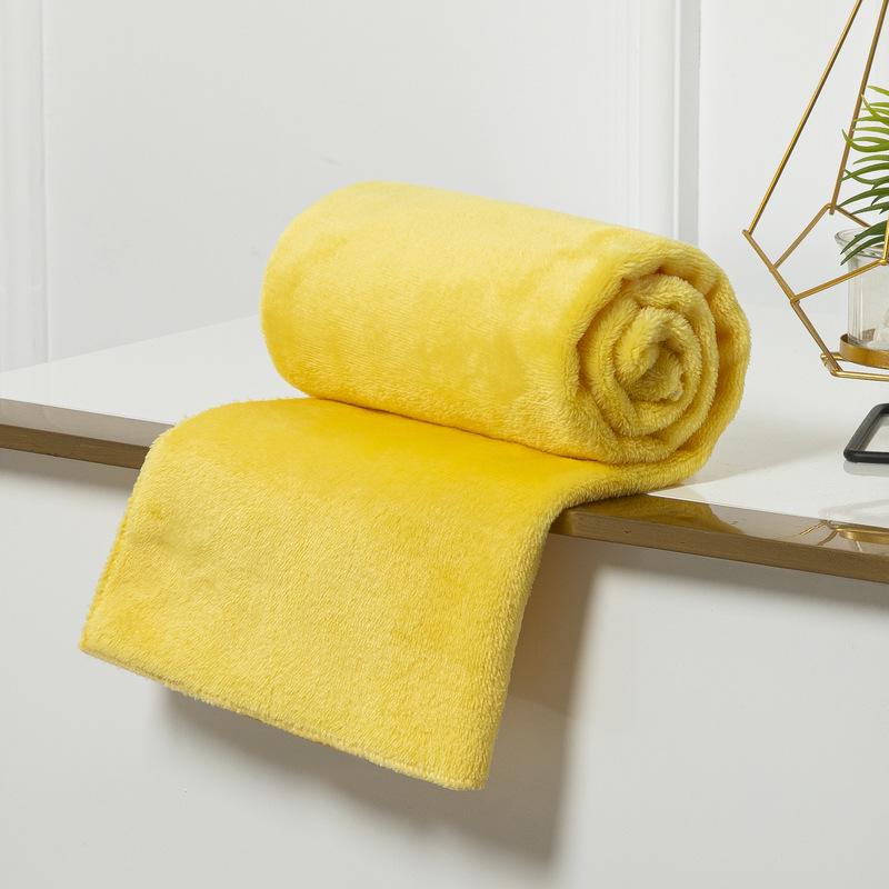 Solid Color Coral Fleece Flannel Nap and Gift Blanket