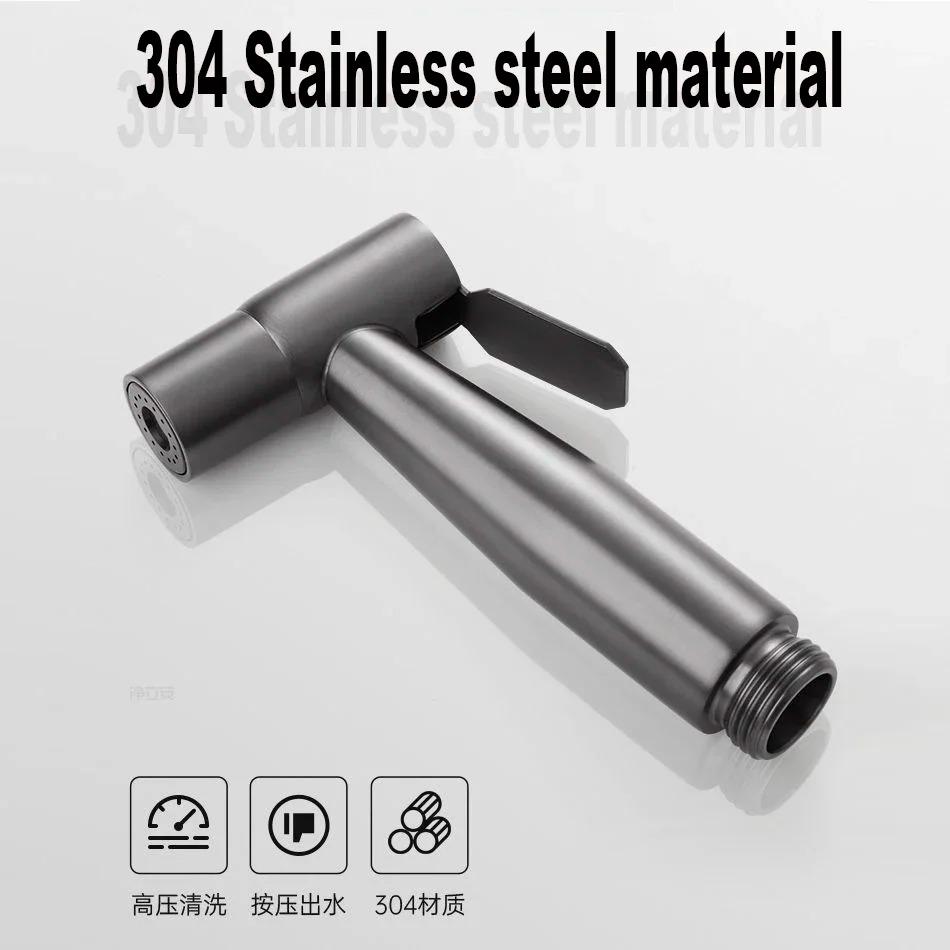 Ручной распылитель для смесителя для унитаза и биде из нержавеющей стали, набор распылителей для биде в ванной комнате, ручной распылитель, насадка для душа, самоочищающаяся, без удара