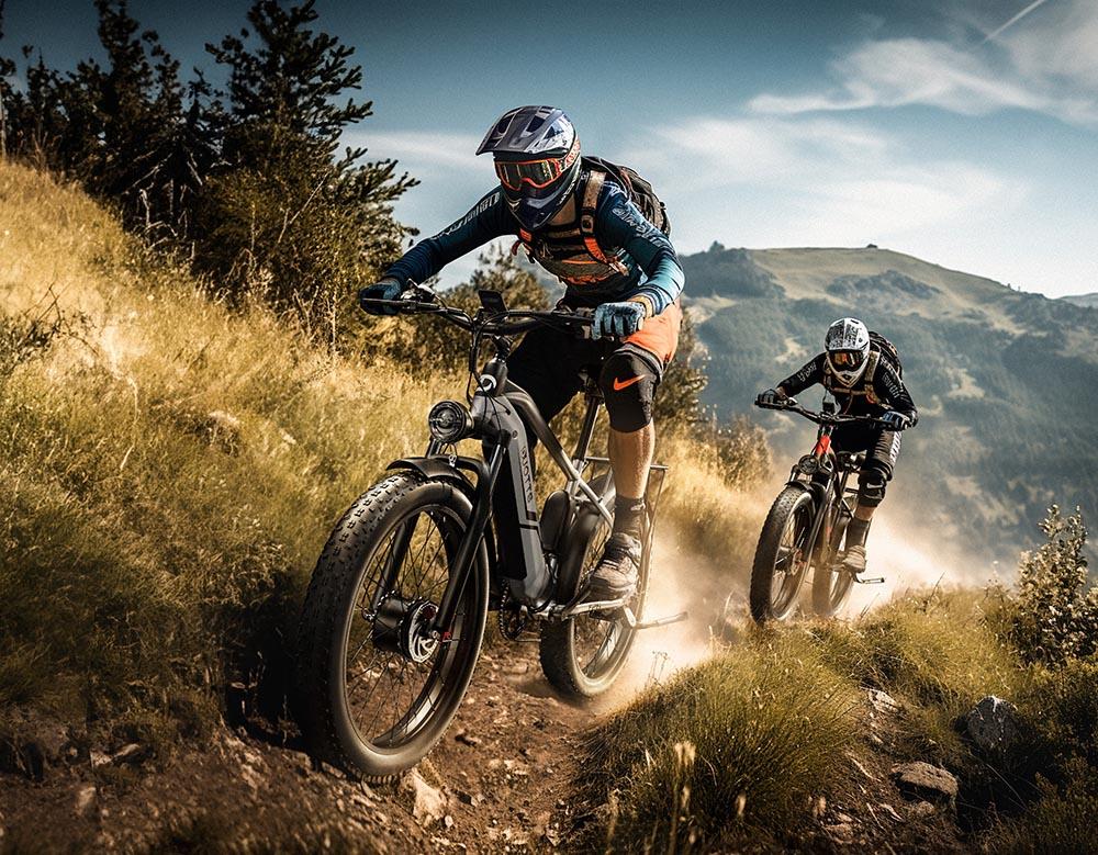 DUOTTS F26 Electric Bike 750W*2 Dual Motors LG 17.5Ah Battery 26*4.0 Fat Tire 55km/h Max Speed 55 Degree Climbing-Silve