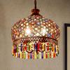 Men's Small Pendant Light: Southeast Asian Style Colorful Crystal Chandelier for Bohemian & Mediterranean Restaurants