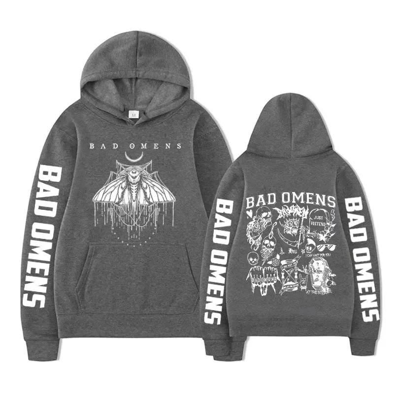 Bad Omens Band Tour Американская музыка Принт Худи Смерть Разума Графика Скелета Толстовки Рок Готика Свитшоты