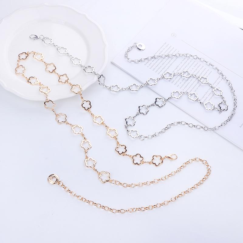 Металлическая полая цветочная цепочка на талию для женщин, декоративные ремни, цепочка для тела