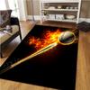 Модный красочный футбольный ковер с пламенем для мальчиков, коврик с футбольным принтом, украшение для дома, гостиной, кухни, ванной, дверной коврик, напольный коврик