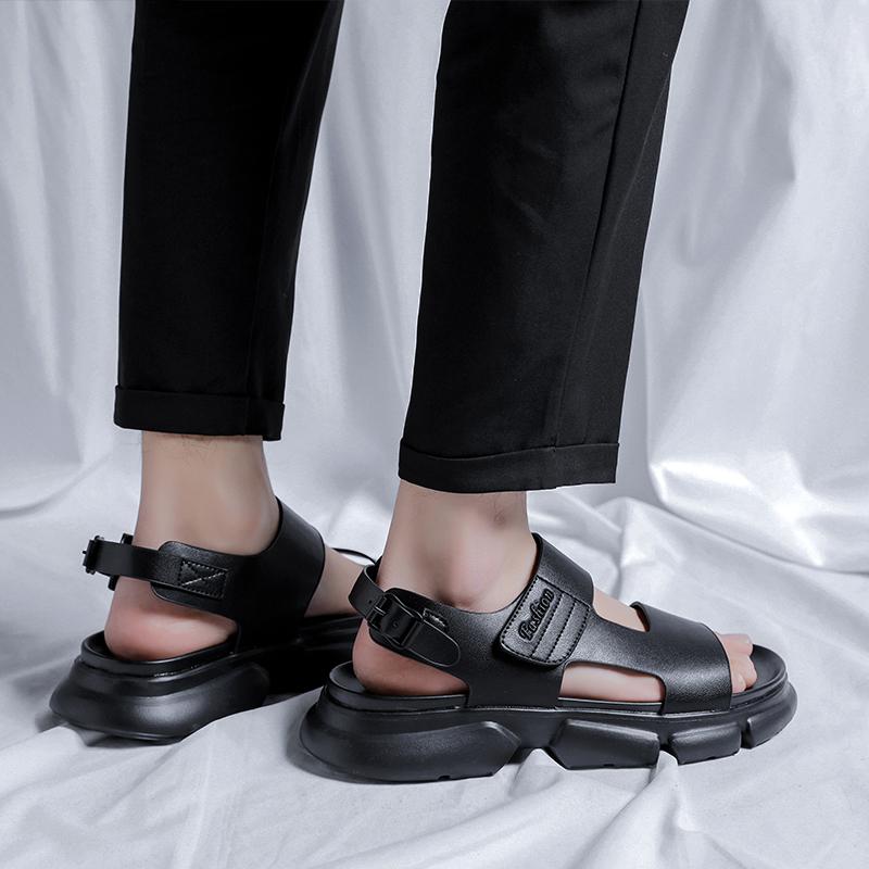 Модные новые летние сандалии Трендовые мужские и высококачественные стили Для отдыха Вечеринки Удобная уличная обувь для ходьбы Черная дышащая обувь