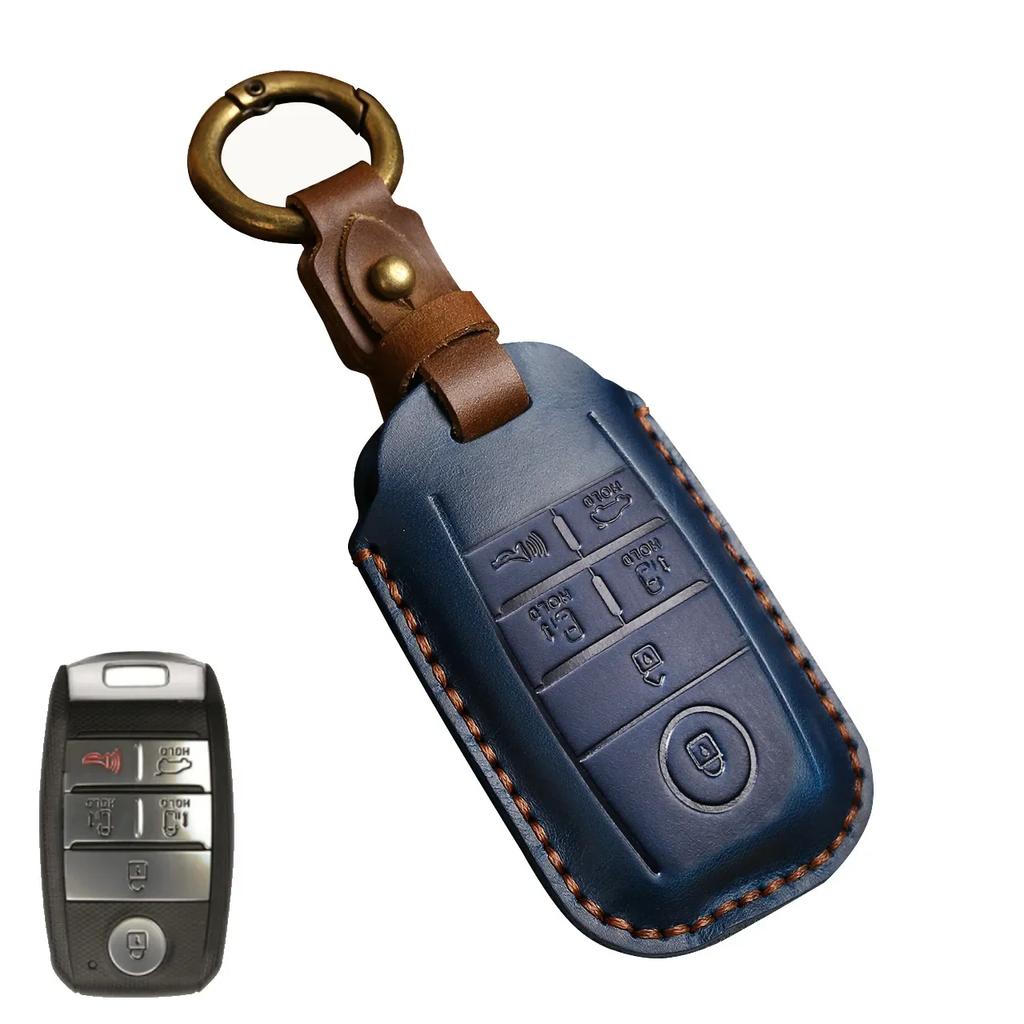 Кожаный чехол для 3-кнопочного автомобильного пульта-ключа для Kia Sportage Cerato Optima K2 K3 K4 K5 Rio Picanto K2 Soul Sorento Ski Sedona