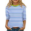 Children's 3/4 Sleeve Tops Casual  Print T Shirt Round Neck Pullover Blouse