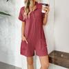 Women's Comfortable Casual Jumpsuit Short Sleeve Top Sweater Jumpsuit Shorts