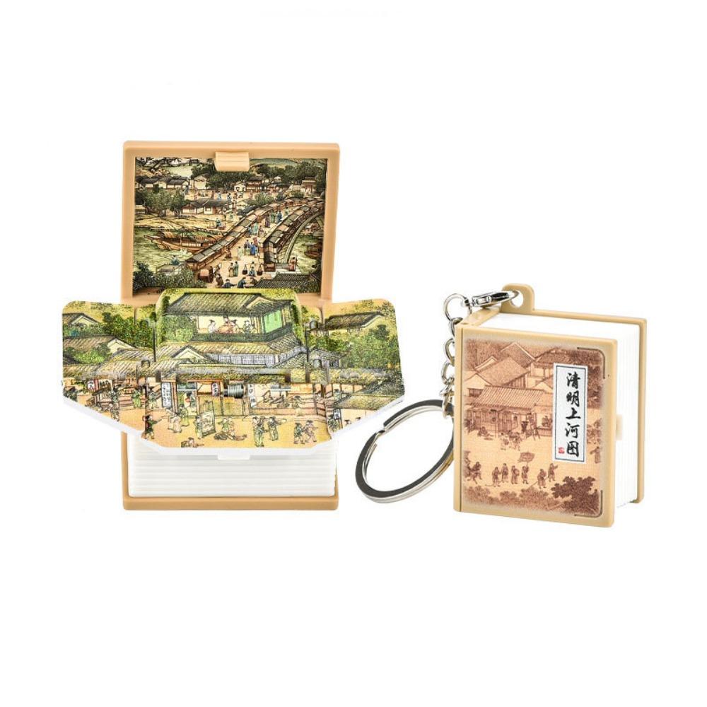 Foldable Bag Funny Pendant Novelty Finger Key Rings Fashion Mini 3D Book Keychains  Birthday Gift