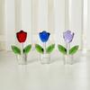 Captivating Crystal Tulips Sculpture Glass Miniature Flower Decorative Figurine Ornament for Valentines Day Gift Giving