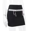 Y2K Bow Chic Lace Stitch Black Skirt Women Sexy Lace Up Highwaist Slim Mini Skirts Female Patchwork Streetwear Vacation Bodycon Casual Clothing