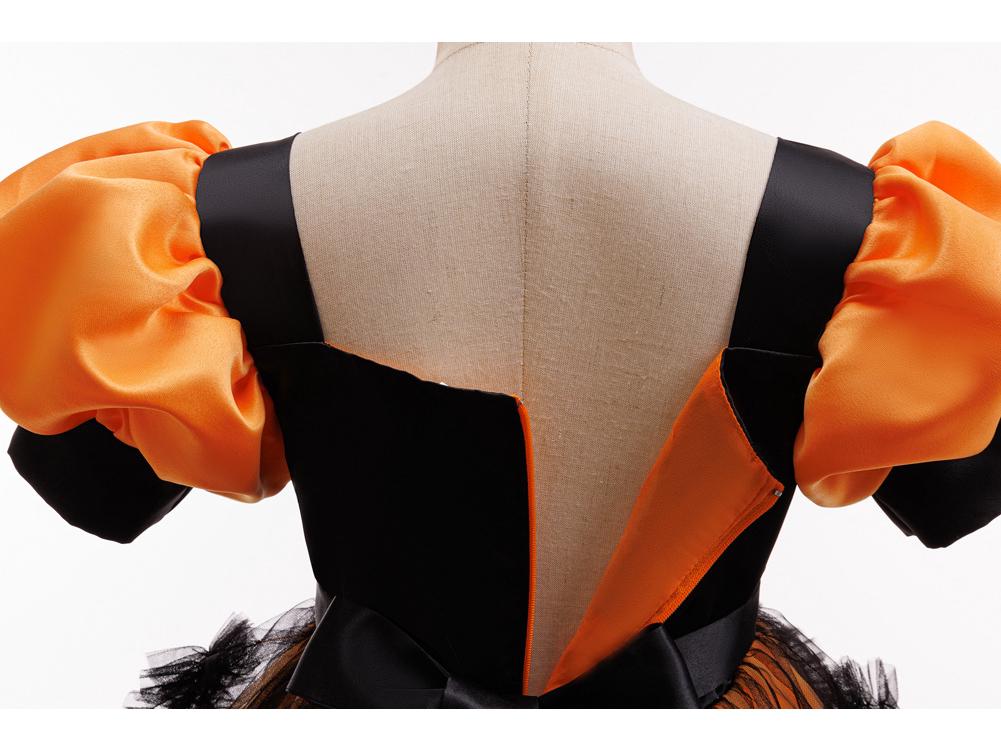 Хэллоуинское платье принцессы-ведьмы для девочек, косплей, маскарад с сеткой