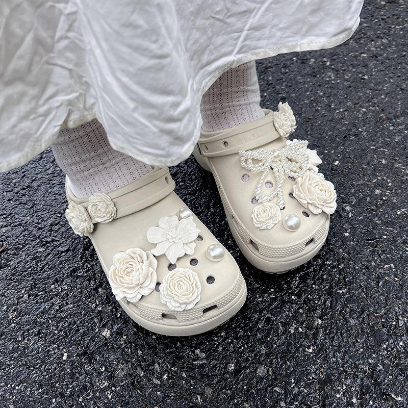 14 шт. Шармы для обуви для Crocs Букет Жемчужный Бант Украшение Пряжка для Набор шармов Croc Аксессуары Детская Вечеринка Женский Девочки Подарок