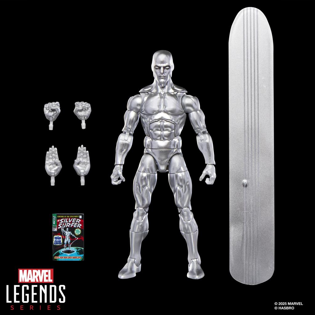 Hasbro Marvel Legends Series Серебряный Сёрфер Сёрфер Коллекционная 15-сантиметровая Фигурка Игрушка G0815 Аутентичный "Silver #1"
