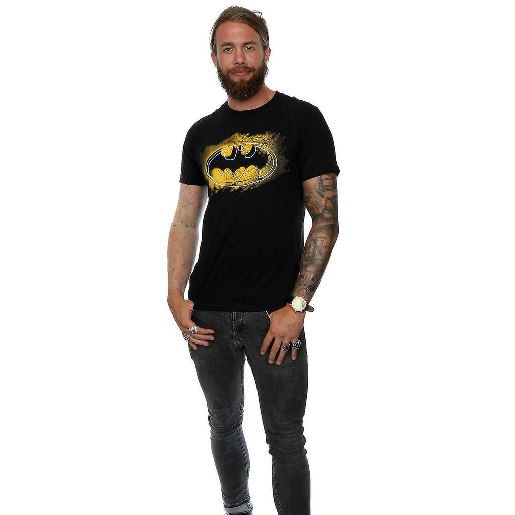 Batman Mens Spray Logo Cotton T-Shirt