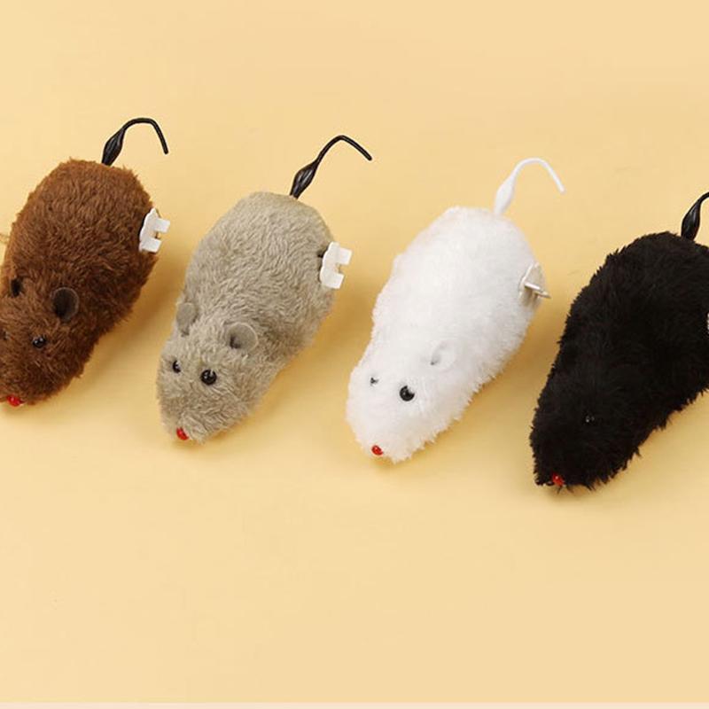 2Pcs Creative Wind Up Mouse Toys Funny Lifelike Plush Mouse Cats Toys Pet Interactive Toys Relieve Boredom Cat Toys Pet Supplies
