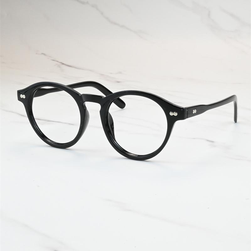 New Men Round Rice Studs Small Frame Prescription Hyperopic Glasses Women Optical Prescription Anti Blue Ray Short Sight Eyewear
