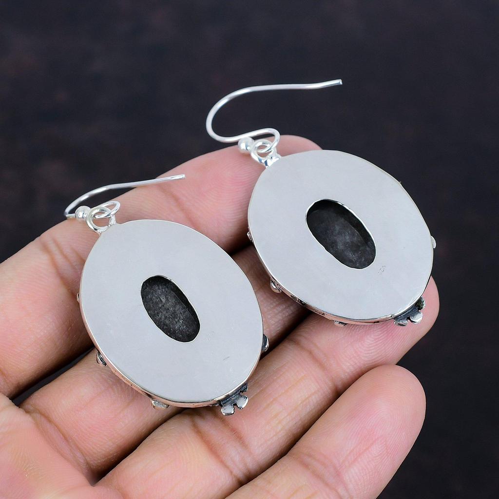 Серебряные серьги с обсидианом, натуральные драгоценные камни, серьги из стерлингового серебра 925 пробы, серьги ручной работы, подарки для жены, замечательные серебряные украшения