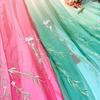 100x150 см Hanfu Guofeng Ruqun Gradient Heavy Industry Вышитая ткань с вышитыми листьями ивы Дизайнерская ткань для самостоятельного изготовления
