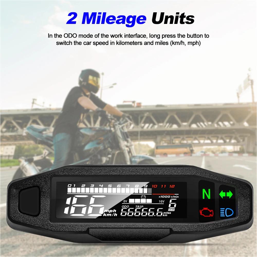 12 В цифровой спидометр для мотоцикла, мотометр, тахометр, одометр, датчик скорости, указатель уровня топлива, тахометр, счетчик оборотов в минуту, водонепроницаемый