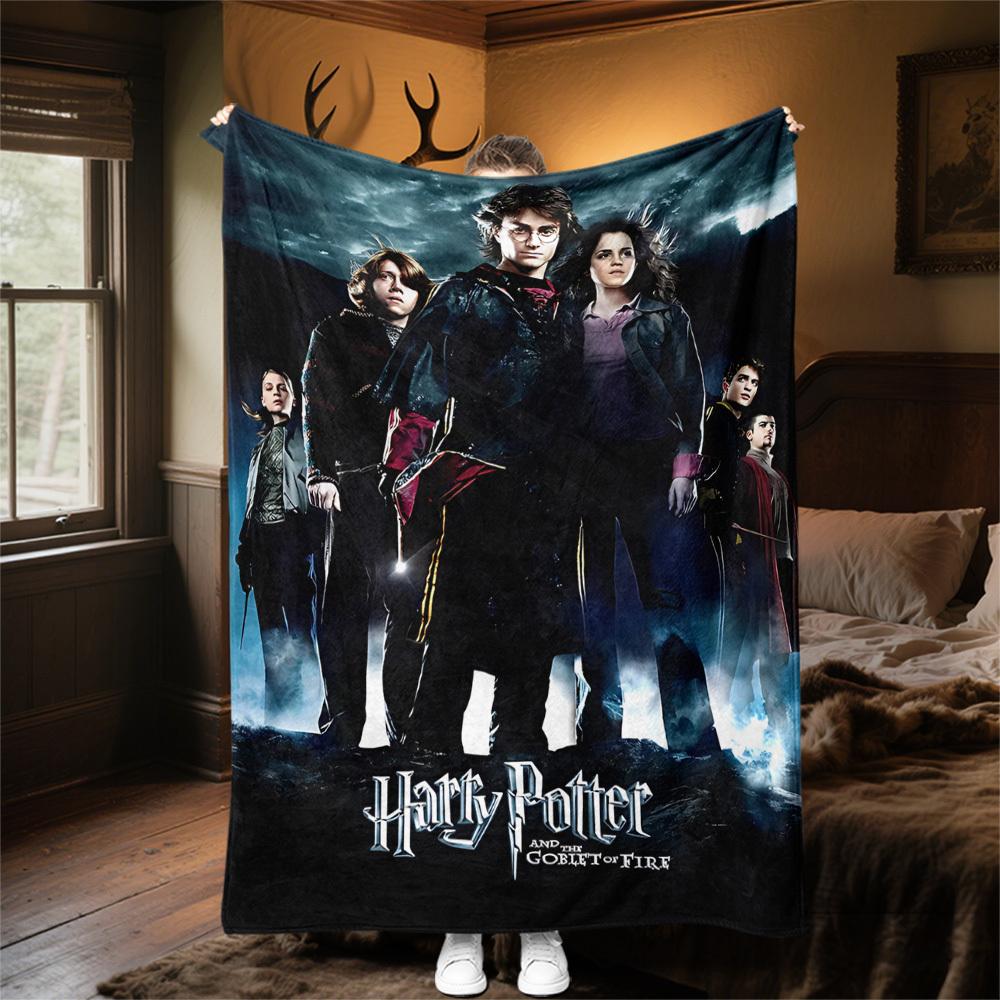 1 шт. Гарри Поттер Кубок Огня Наружное Фланелевое Пледное Одеяло Всесезонное Мягкое Тепло, Декор для Дома 1031223