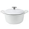 Fissler Enamel Pot Karen Cocotte 20cm White Gas Compatible Japanese Cast Enamel Two-Handed Fire/IH [Authorized Product] EMP-C202N001W
