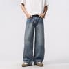 Spring Retro Washing Straight Jeans Men's American Wide-leg Trousers