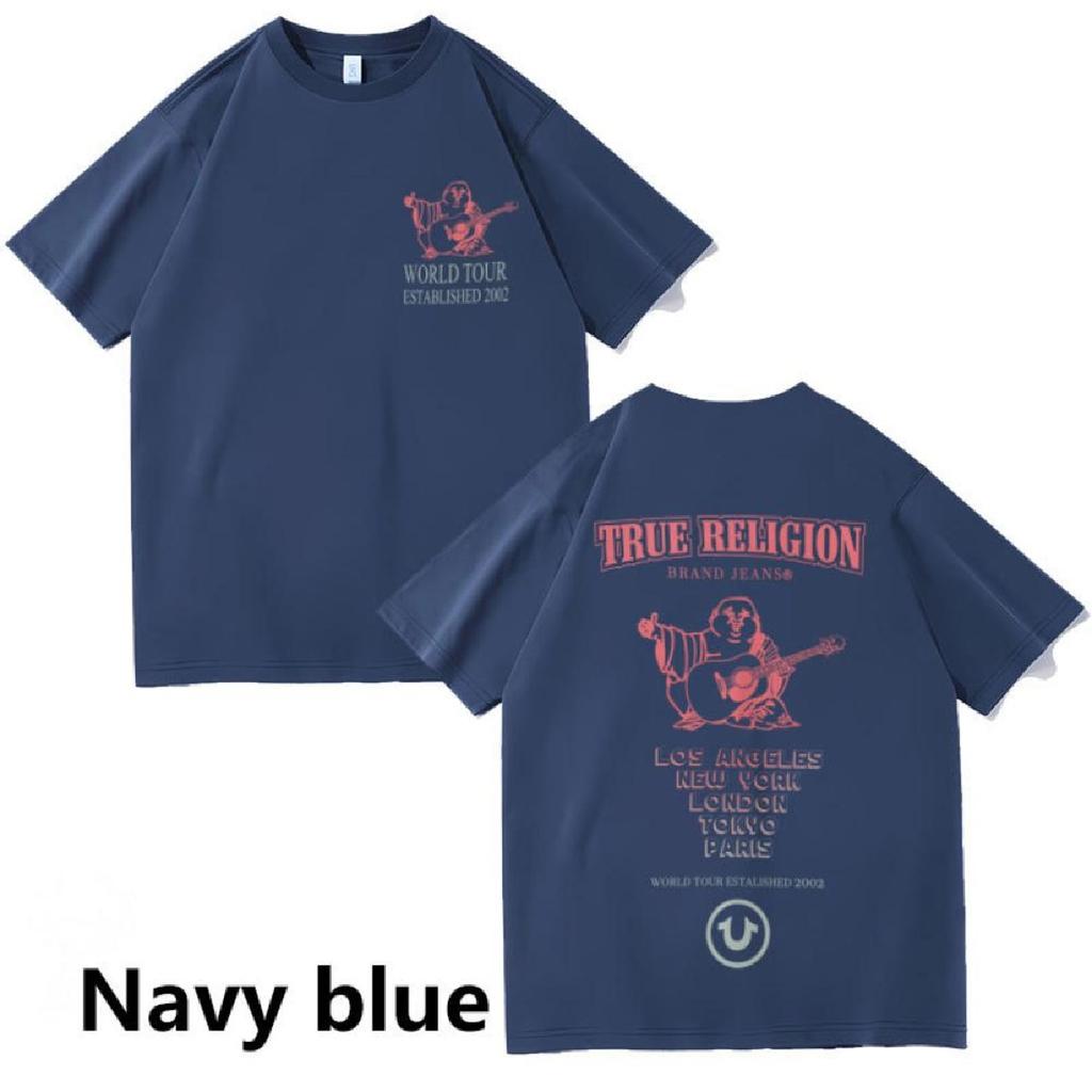 Горячая Распродажа Классическая Футболка True Religion для Мужчин и Женщин с Принтом Бренда, Дизайнерская Футболка из Хлопка Оверсайз, Летние Топы