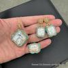 European & American Light Luxury Baroque Pearl Set with Czech Diamonds & Medieval Raw Stone - Three-Piece Set.