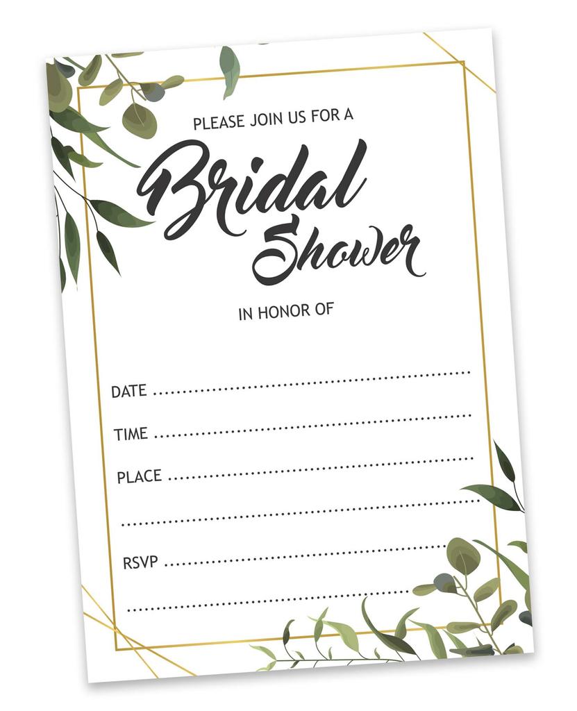 Inkdotpot 30 приглашений на девичник. Зелень. Приглашения на свадьбу в стиле «заполнение». Пустые.