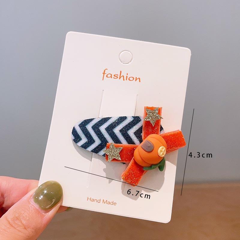 Хэллоуин Детские аксессуары для волос, Тыква Привидение, Забавные заколки для волос ручной работы, Черный бант с летучей мышью, Заколки для волос для вечеринки для девочек