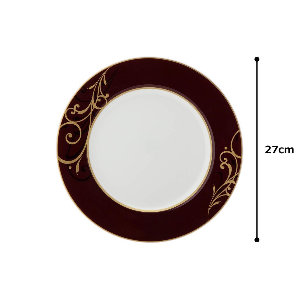 NARUMI Тарелка Блюдо Коричнево-Золотой Арабеск 27см Коричневый Стильный Тарелка А Ля Карт Обеденная Плоская Тарелка Сделано в Японии 51640-1557