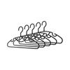 Shinko Hanger Reverse Slim Hanger Set, 5-Piece Set, Black, Made In Japan, Heavy-Duty, Anti-Slip Clothes Drying Rack for Pants, Towels, Slacks, Bath To