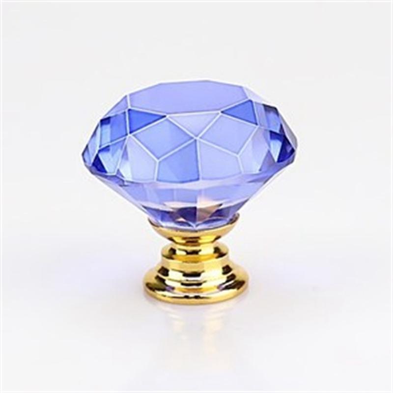 Cupboard Drawer Single Hole Handle Screw Handle Transparent Color Diamond Crystal Furniture Hardware Small Handle