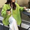 Red Women's Coat Spring and Autumn New Loose Lazy Student Versatile Knitted Cardigan Wear Sweater Women