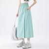Women Cargo Pants Elastic High Waist Wide-Leg Skirt Pants with Pockets