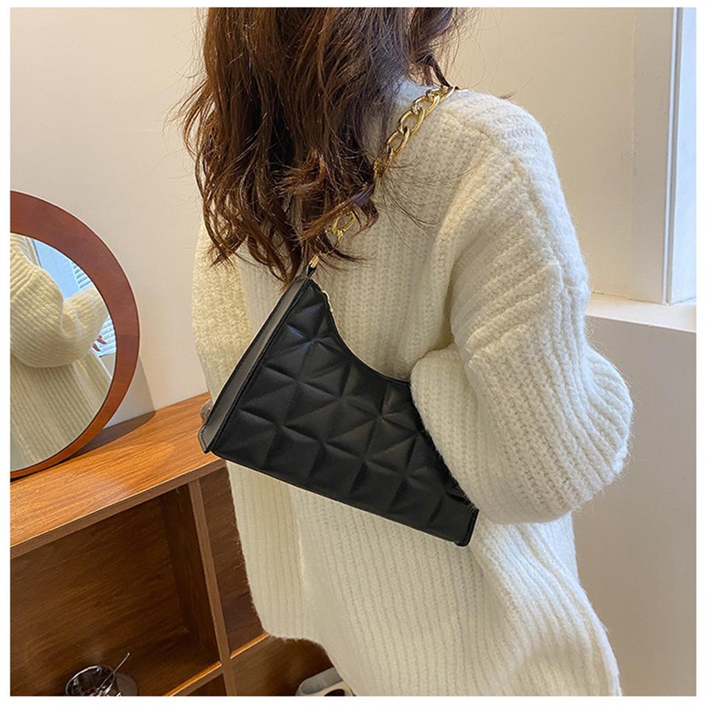 Women'S Advanced Diamond Bag New Trend All-Match Shoulder Bag Niche Chain Handbag Female Fashion Texture Shopping Bag