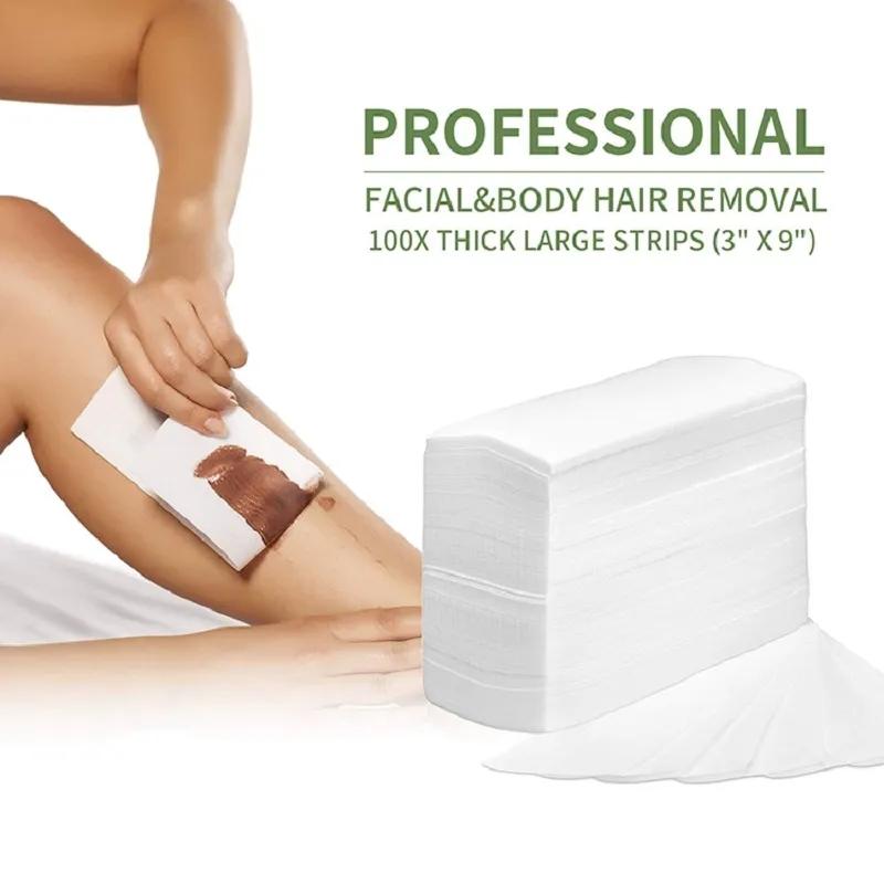 100 шт. восковая бумага для удаления волос для женщин и мужчин нетканая восковая полоска в рулоне высококачественной восковой бумаги для тела, ног, рук, губ, эпилятор для удаления волос