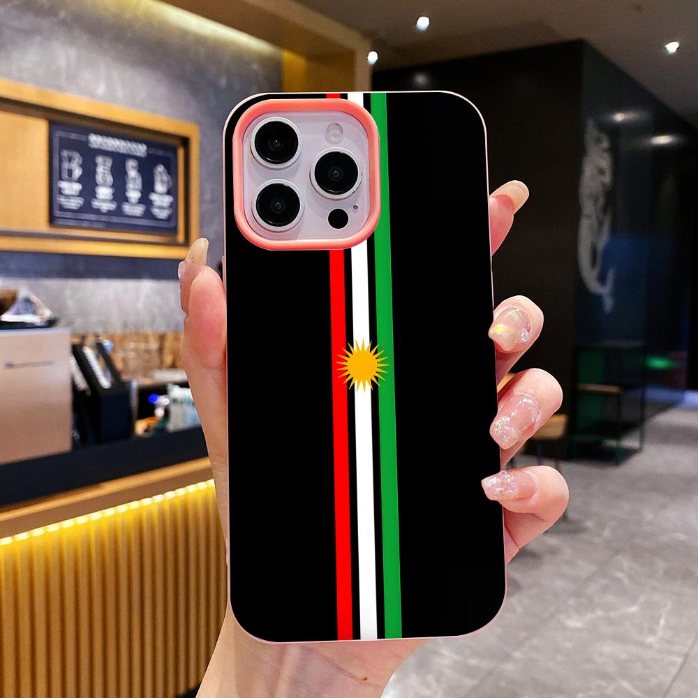 Kurdistan Flag Jelly Double layer Pink Mobile Phone Case for iPhone 17 16 15 14 13 12 11 Air Pro Max Plus Protective