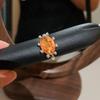 Элегантное открытое кольцо овальной геометрической формы с инкрустацией бриллиантами - Минималистичные роскошные украшения для женщин