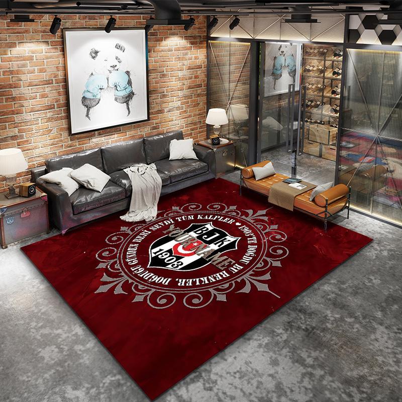 Besiktas Gymnastics Club Custom Name Carpet Rug For Living Room Bedroom Home Sofa Decoration Kids Play Nonslip Floor Mat