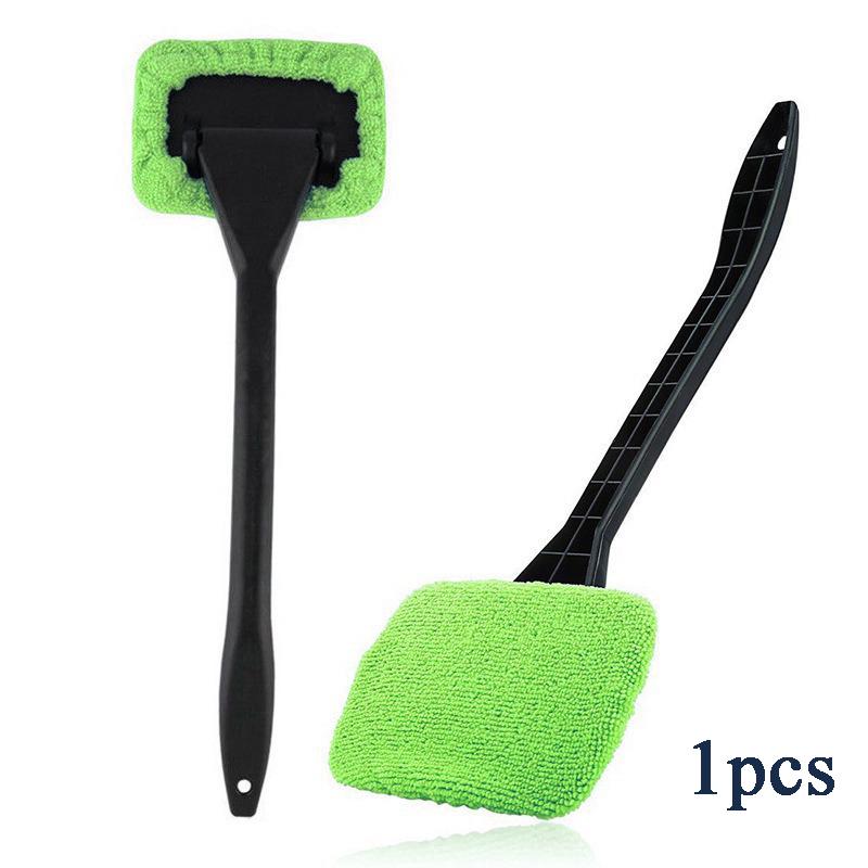 1pc Window Wiper Cleaning Brush Microfiber Wiper Windshield Demister Cleaning Tool Wiper Cleaner Wipe Tool Long Handle Cleaning Cloth Accessories