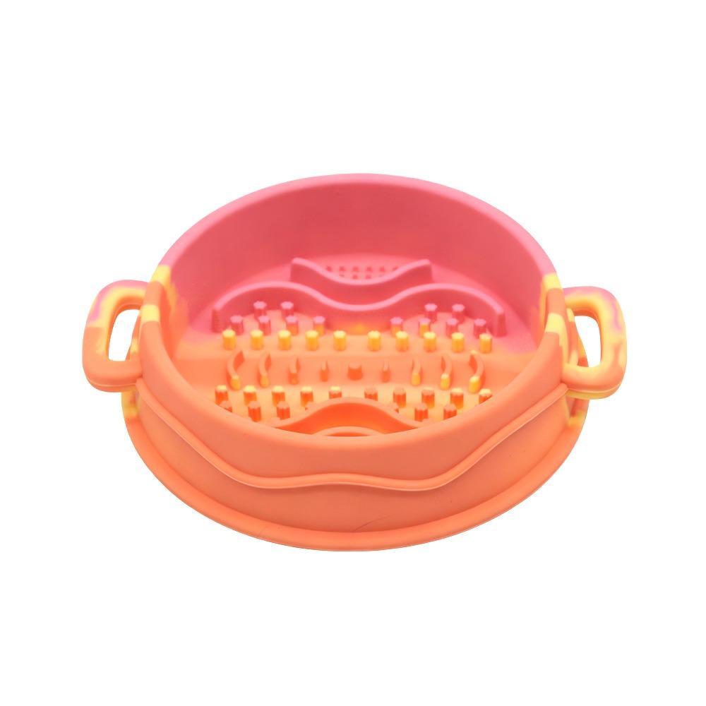 Silicone Dog Slow Feeder Bowl Non-Slip Anti-Flip Dog Treat Bowl Anti-choking with Suction Cup Pet Food Dish Pet Enrichment