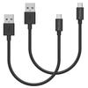 Lot of 2 20cm USB-C Black Cables for Google Pixel 6 / Google Pixel 6 Pro Phonillico®