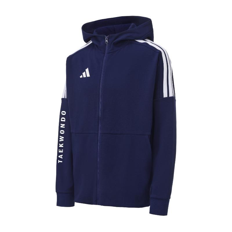 adidas Серия Тхэквондо Куртка Повседневная Универсальная Ретро Классическая в Полоску Спортивный Стиль Куртка с Капюшоном Куртка Унисекс Темно-Серая CLTR02JTK-DBW