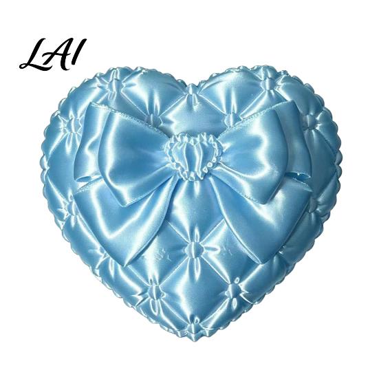 Colorful Macaron Jewelry Case 3D Print Heart Storage Box with Satin Simulation Texture Bow Anti-tangle Design Organizer Portable Organizer