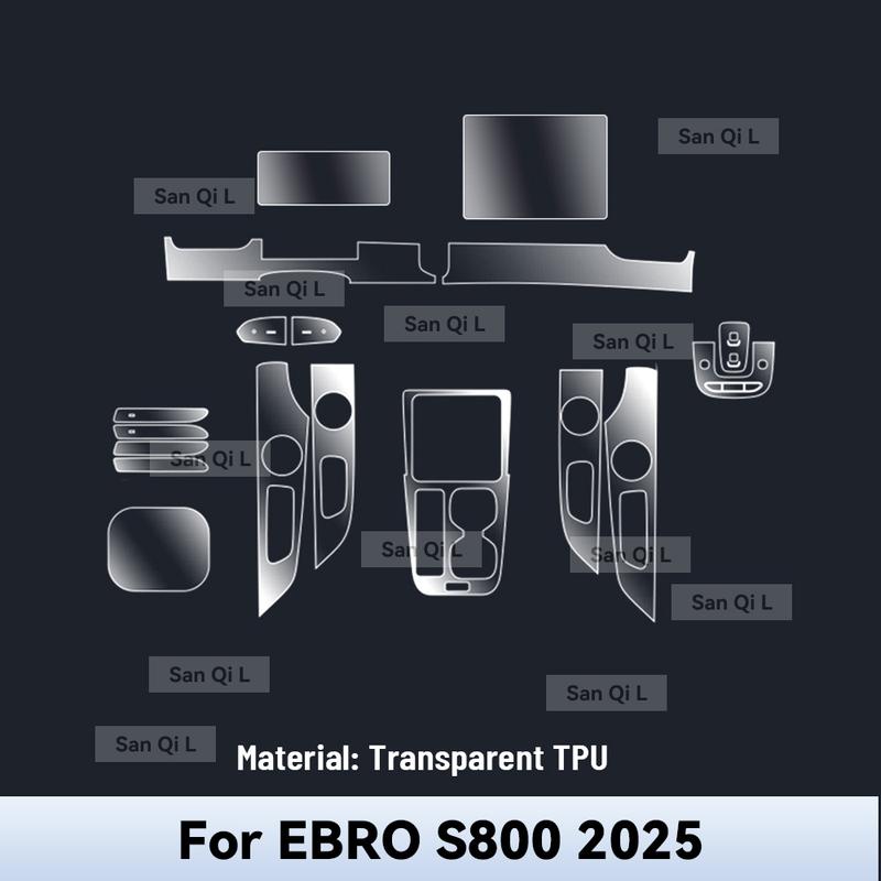 For EBRO S800 2025 Car Center Console Media Dashboard Navigation TPU Anti-scratch Protector Interior Film Sticker